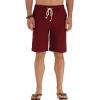 imageNITAGUT Mens Linen Casual Classic Fit Short Drawstring Summer Beach Shorts07 Wine Red