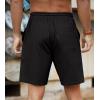 imageNITAGUT Mens Linen Shorts Classic Fit Short Elastic Waist Drawstring Summer Beach ShortsBlack