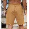 imageNITAGUT Mens Linen Shorts Classic Fit Short Elastic Waist Drawstring Summer Beach ShortsDark Khaki