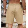 imageNITAGUT Mens Linen Shorts Classic Fit Short Elastic Waist Drawstring Summer Beach ShortsKhaki