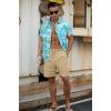 imageNITAGUT Mens Linen Shorts Classic Fit Short Elastic Waist Drawstring Summer Beach ShortsKhaki