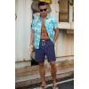 imageNITAGUT Mens Linen Shorts Classic Fit Short Elastic Waist Drawstring Summer Beach ShortsNavy Blue