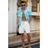 imageNITAGUT Mens Linen Shorts Classic Fit Short Elastic Waist Drawstring Summer Beach ShortsWhite