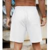 imageNITAGUT Mens Linen Shorts Classic Fit Short Elastic Waist Drawstring Summer Beach ShortsWhite