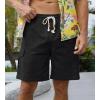 imageNITAGUT Mens Linen Shorts Summer Beach Casual Drawstring Shorts with Multi PocketsBlack