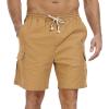 imageNITAGUT Mens Linen Shorts Summer Beach Casual Drawstring Shorts with Multi PocketsDark Khaki