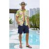 imageNITAGUT Mens Linen Shorts Summer Beach Casual Drawstring Shorts with Multi PocketsNavy Blue