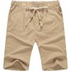 imageNITAGUT Mens Linen Casual Classic Fit Short Drawstring Summer Beach Shorts02khaki