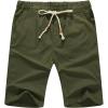 imageNITAGUT Mens Linen Casual Classic Fit Short Drawstring Summer Beach Shorts04amry Green