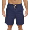 imageNITAGUT Mens Linen Shorts Summer Beach Casual Drawstring Shorts with Multi PocketsNavy Blue