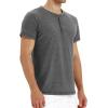 imageNITAGUT Mens Fashion Casual Front Placket Basic LongShort Sleeve Henley TShirts0 Darkgray