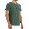 imageNITAGUT Mens Fashion Casual Front Placket Basic LongShort Sleeve Henley TShirts0 Green