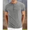 imageNITAGUT Mens Fashion Casual Front Placket Basic LongShort Sleeve Henley TShirts0 Lightgray