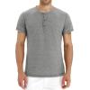 imageNITAGUT Mens Fashion Casual Front Placket Basic LongShort Sleeve Henley TShirts0 Lightgray