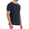 imageNITAGUT Mens Fashion Casual Front Placket Basic LongShort Sleeve Henley TShirts0 Navy Blue