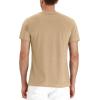 imageNITAGUT Mens Fashion Casual Front Placket Basic LongShort Sleeve Henley TShirts0 Vg Beige