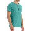 imageNITAGUT Mens Fashion Casual Front Placket Basic LongShort Sleeve Henley TShirts0 Vg Light Green
