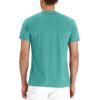 imageNITAGUT Mens Fashion Casual Front Placket Basic LongShort Sleeve Henley TShirts0 Vg Light Green