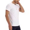 imageNITAGUT Mens Fashion Casual Front Placket Basic LongShort Sleeve Henley TShirts0 White