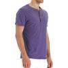 imageNITAGUT Mens Fashion Casual Front Placket Basic LongShort Sleeve Henley TShirts02 Vg Purple