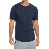 imageNITAGUT Mens Muscle Workout TShirt Pleated Raglan Short Sleeve Gym Athletic Fashion Tee Top