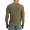 imageNITAGUT Mens Waffle Crewneck Shirts Slim Fit Long Sleeve Casual TShirtArmy Green