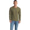 imageNITAGUT Mens Waffle Crewneck Shirts Slim Fit Long Sleeve Casual TShirtArmy Green