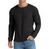 imageNITAGUT Mens Waffle Crewneck Shirts Slim Fit Long Sleeve Casual TShirtBlack