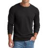 imageNITAGUT Mens Waffle Crewneck Shirts Slim Fit Long Sleeve Casual TShirtBlack
