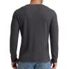 imageNITAGUT Mens Waffle Crewneck Shirts Slim Fit Long Sleeve Casual TShirtBlack Gray