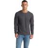 imageNITAGUT Mens Waffle Crewneck Shirts Slim Fit Long Sleeve Casual TShirtBlack Gray