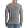 imageNITAGUT Mens Waffle Crewneck Shirts Slim Fit Long Sleeve Casual TShirtDark Gray