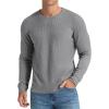 imageNITAGUT Mens Waffle Crewneck Shirts Slim Fit Long Sleeve Casual TShirtDark Gray