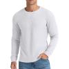 imageNITAGUT Mens Waffle Crewneck Shirts Slim Fit Long Sleeve Casual TShirtGray White