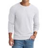 imageNITAGUT Mens Waffle Crewneck Shirts Slim Fit Long Sleeve Casual TShirtGray White