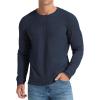 imageNITAGUT Mens Waffle Crewneck Shirts Slim Fit Long Sleeve Casual TShirtNavy Blue