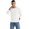 imageNITAGUT Mens Waffle Crewneck Shirts Slim Fit Long Sleeve Casual TShirtWhite