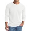 imageNITAGUT Mens Waffle Crewneck Shirts Slim Fit Long Sleeve Casual TShirtWhite