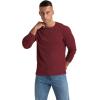 imageNITAGUT Mens Waffle Crewneck Shirts Slim Fit Long Sleeve Casual TShirtWine Red