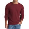 imageNITAGUT Mens Waffle Crewneck Shirts Slim Fit Long Sleeve Casual TShirtWine Red