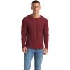 imageNITAGUT Mens Waffle Crewneck Shirts Slim Fit Long Sleeve Casual TShirtWine Red