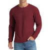 imageNITAGUT Mens Waffle Crewneck Shirts Slim Fit Long Sleeve Casual TShirtWine Red