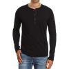 imageNITAGUT Mens Fashion Casual Front Placket Basic LongShort Sleeve Henley TShirts01 Black