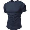 imageNITAGUT Mens Muscle Workout TShirt Pleated Raglan Short Sleeve Gym Athletic Fashion Tee Top