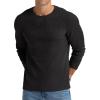 imageNITAGUT Mens Waffle Crewneck Shirts Slim Fit Long Sleeve Casual TShirtBlack