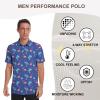 imageNITAGUT Golf Shirts for Men Short Sleeve Dry Fit Print Performance Moisture Wicking Polo Shirt