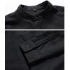 imageNITAGUT Men Henley Neck Long Sleeve Daily Look Linen ShirtsBlack
