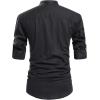 imageNITAGUT Men Henley Neck Long Sleeve Daily Look Linen ShirtsBlack