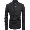 imageNITAGUT Men Henley Neck Long Sleeve Daily Look Linen ShirtsBlack