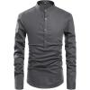 imageNITAGUT Men Henley Neck Long Sleeve Daily Look Linen ShirtsDark Grey